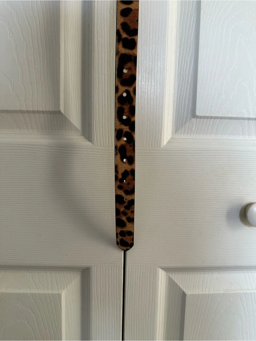 J. Crew Leopard Print Calf Hair Skinny Belt - Picture 3 of 3